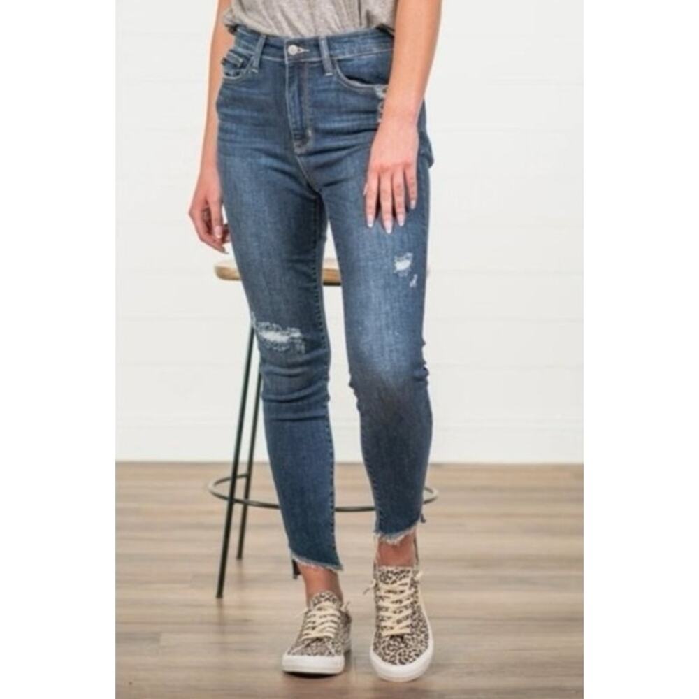 Judy Blue Field of Tulips Distressed Skinny Jeans 15/32 NWT